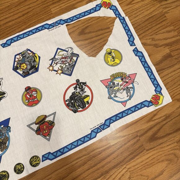Vintage 1990s Mighty Morphin Power Rangers Fabric Panel Cotton Craft Appliques - Picture 3 of 8